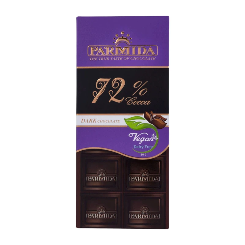 شکلات تلخ ۷۲ درصد پارمیدا - ۸۰ گرم